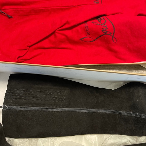 Christian Louboutin Suede Platform Knee Boots - Picture 5 of 9